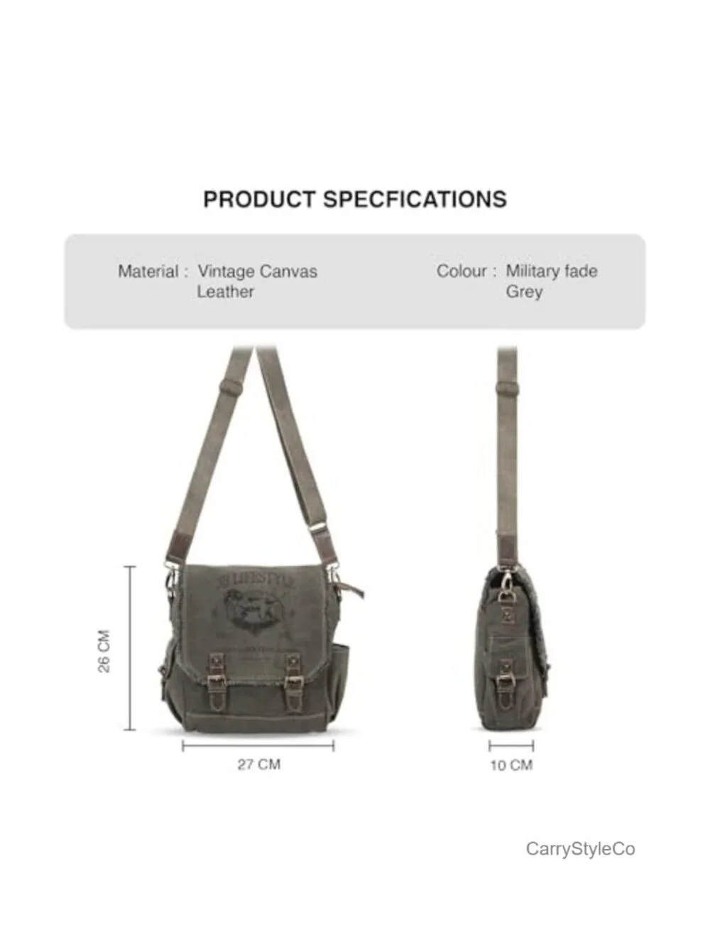 Vintage Canvas Messenger Bag for Men & Women - Leather Crossbody Satchel